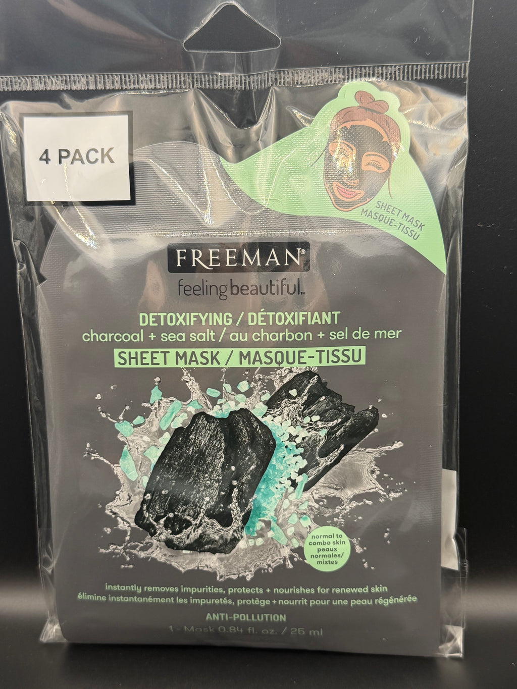 Detox Charcoal Sheet Mask Set (4 Pack)