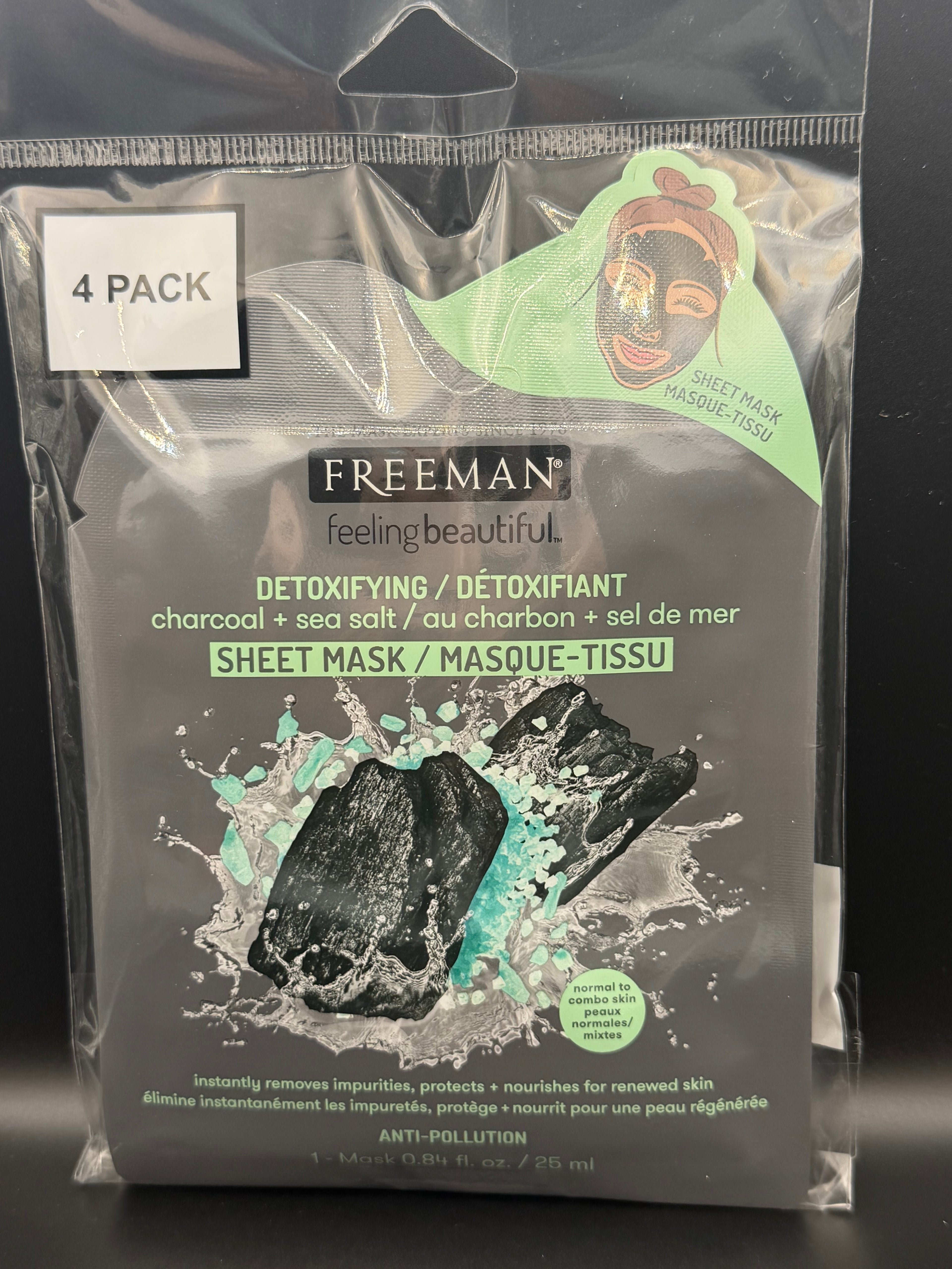 Detox Charcoal Sheet Mask Set (4 Pack)
