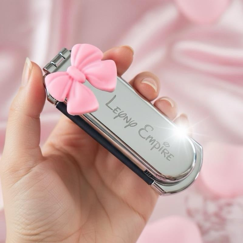 Lenny Empire Foldable Mini hair Brush with Mirror- Portable Travel Comb for Woman & Girls