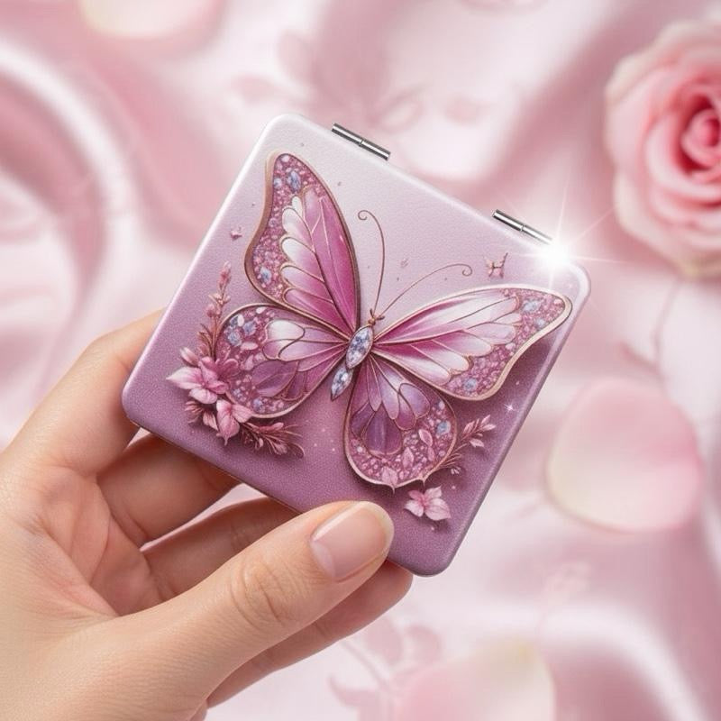 Leyny Empire Butterfly Foldable Compact Mirror- Portable Pocket Mackeup Mirror for Women
