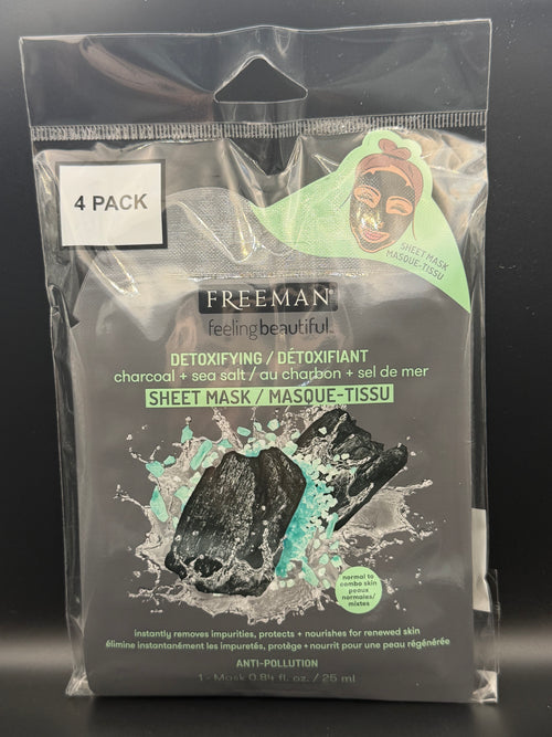 Detox Charcoal Sheet Mask Set (4 Pack)